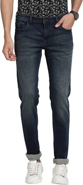 TURTLE Tapered Fit Men Black Jeans