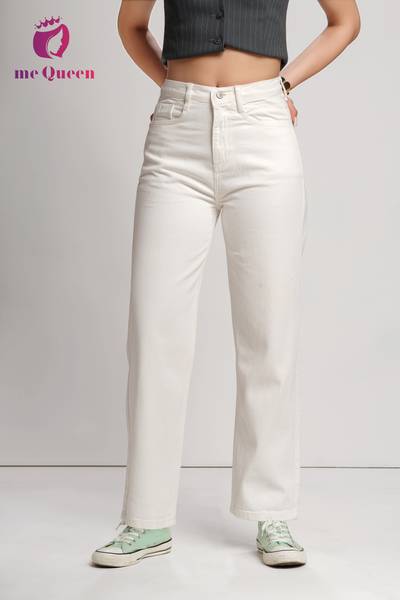 me queen Loose Fit Women White Jeans