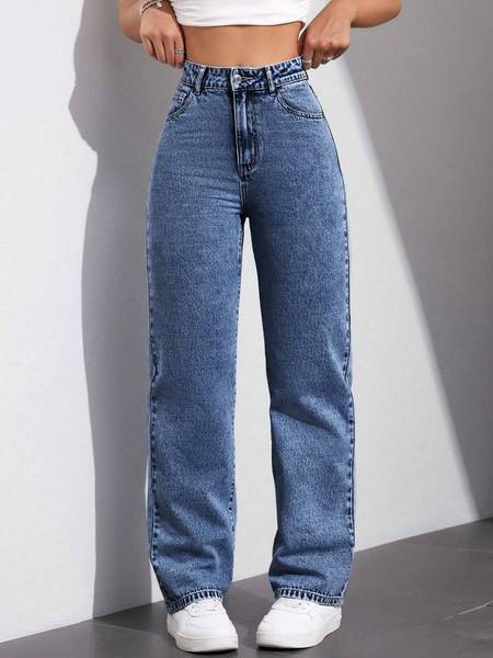 Dressberry Straight Fit Women Blue Jeans