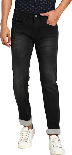 TURTLE Tapered Fit Men Black Jeans