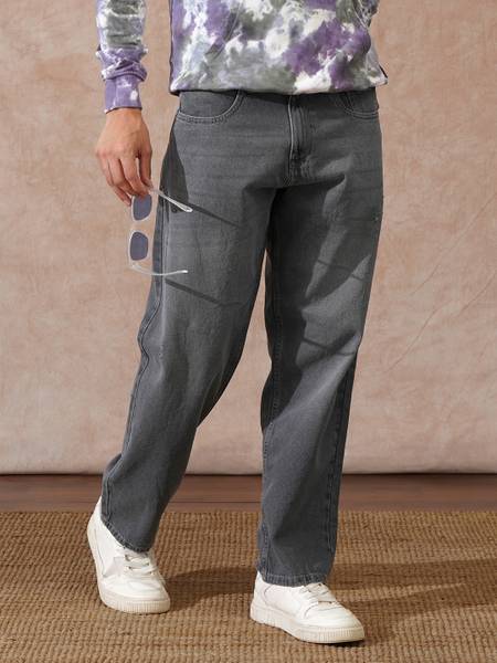 WROGN Loose Fit Men Grey Jeans
