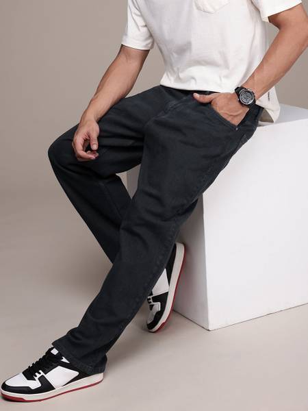 WROGN Relaxed Fit Men Black Jeans