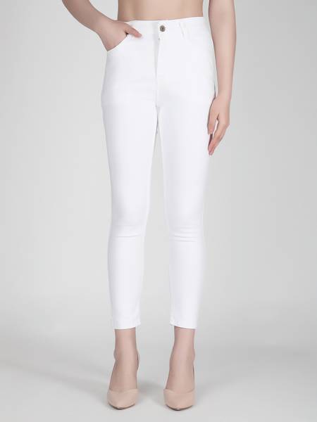 3BUTTERFLIES Skinny Women White Jeans