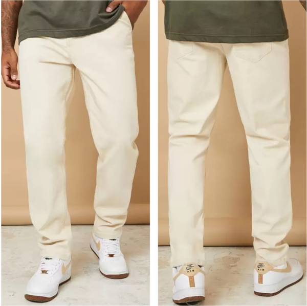 PERISFASHION Relaxed Fit Men Beige Jeans