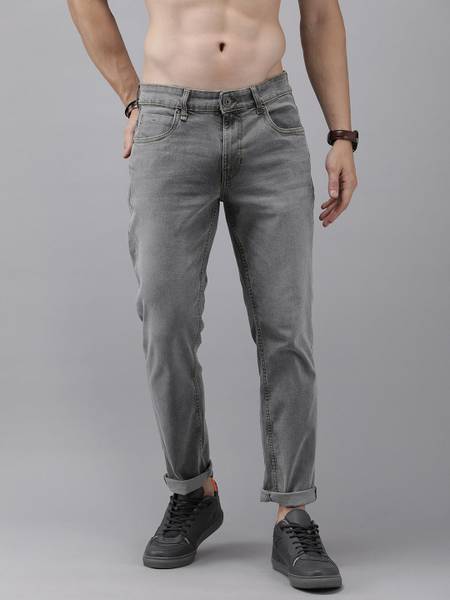 Roadster Tapered Fit Men Grey Jeans