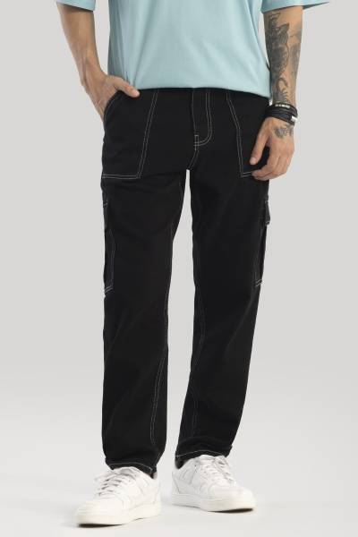 Snitch Flared Men Black Jeans