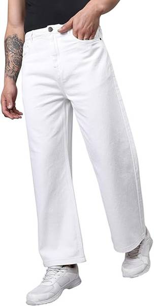 Nalaka Loose Fit Men White Jeans