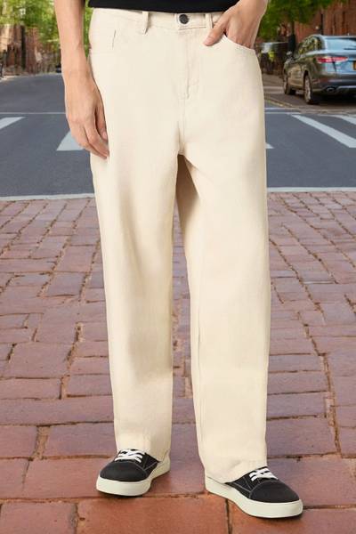 Urbano Fashion Loose Fit Men Beige Jeans