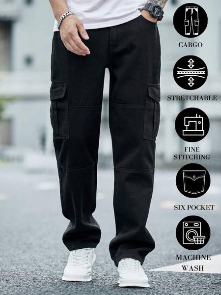 N Club Relaxed Fit Men Black Jeans