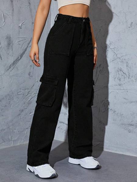 NUCOUTHS the style you love Loose Fit Women Black Jeans