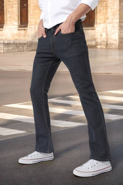 Urbano Fashion Boot-Leg Men Dark Grey Jeans