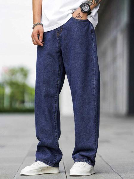 TIDDA Loose Fit Men Dark Blue Jeans