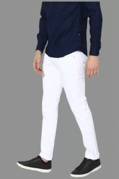 Maahit Slim Men White Jeans