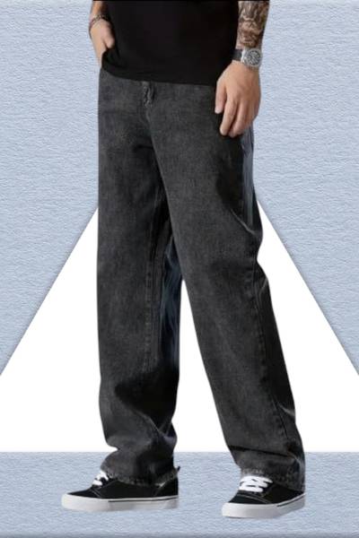 Ironstich Loose Fit Men Dark Grey Jeans