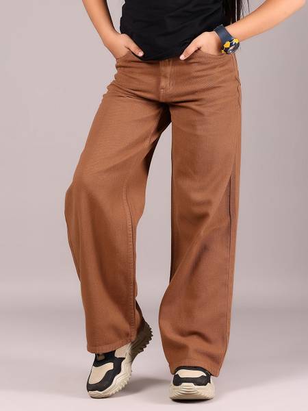 V-MART Regular Girls Brown Jeans