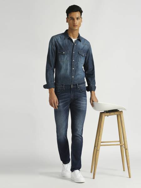 Pepe Jeans Slim Men Dark Blue Jeans