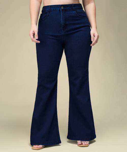 Miss Chase Boot-Leg Women Dark Blue Jeans