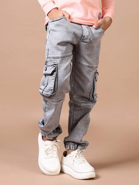V-MART Jogger Fit Boys Grey Jeans