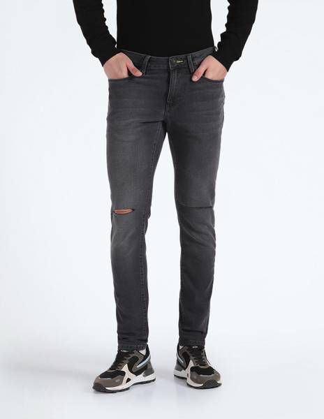 FLYING MACHINE Super Skinny Men Dark Grey Jeans