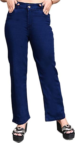 itup Straight Fit Women Dark Blue Jeans