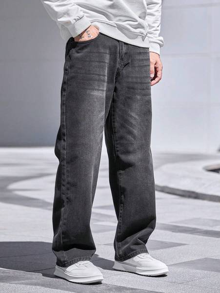 DENIM LOOK Loose Fit Men Dark Grey Jeans