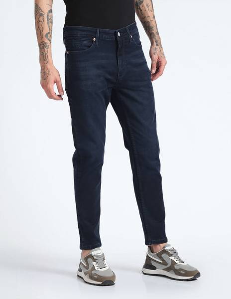 FLYING MACHINE Tapered Fit Men Dark Blue Jeans