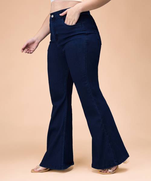 Miss Chase Boot-Leg Women Dark Blue Jeans