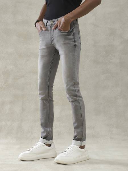 TURTLE Tapered Fit Men Grey Jeans