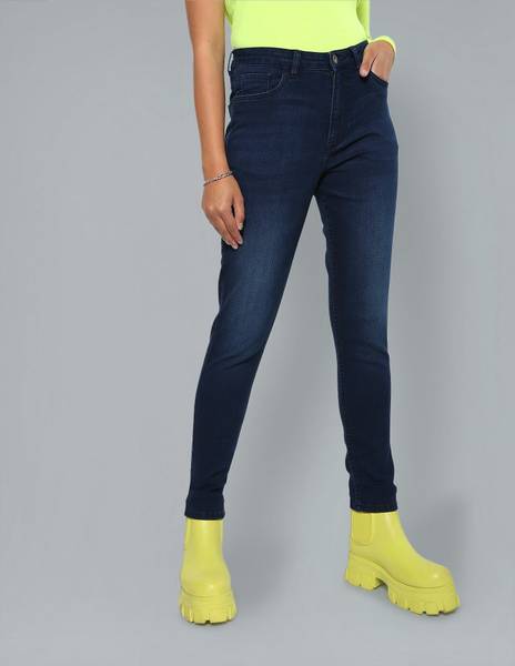 FLYING MACHINE Skinny Women Dark Blue Jeans