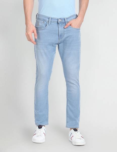 U.S. POLO ASSN. Tapered Fit Men Light Blue Jeans