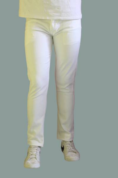 HIBOK Regular Men White Jeans