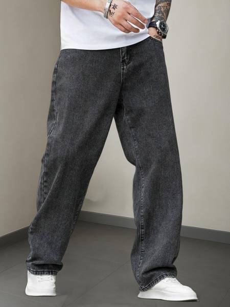 METRONAUT Loose Fit Men Dark Grey Jeans