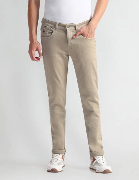 U.S. POLO ASSN. Regular Men Beige Jeans