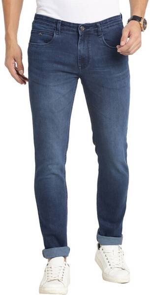 TURTLE Tapered Fit Men Dark Blue Jeans