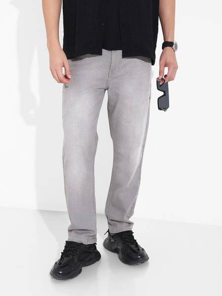 The Indian Garage Co. Straight Fit Men Grey Jeans