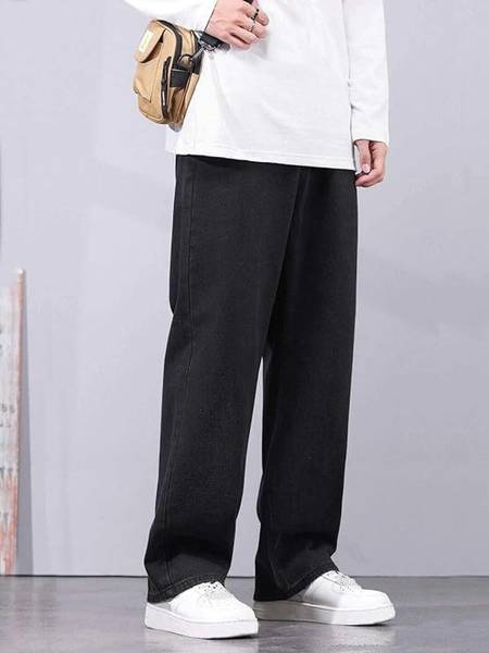 Nalaka Loose Fit Men Black Jeans