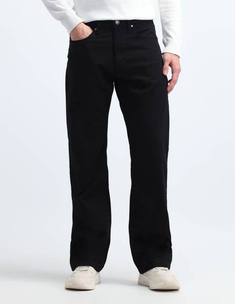 FLYING MACHINE Boot-Leg Men Black Jeans