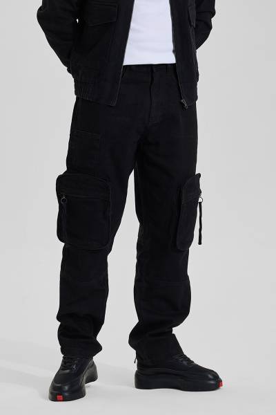 Snitch Loose Fit Men Black Jeans