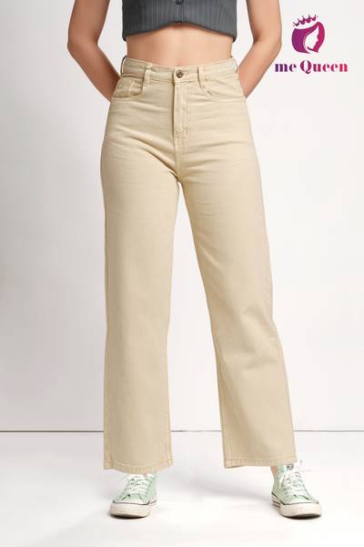 me queen Loose Fit Women Beige Jeans