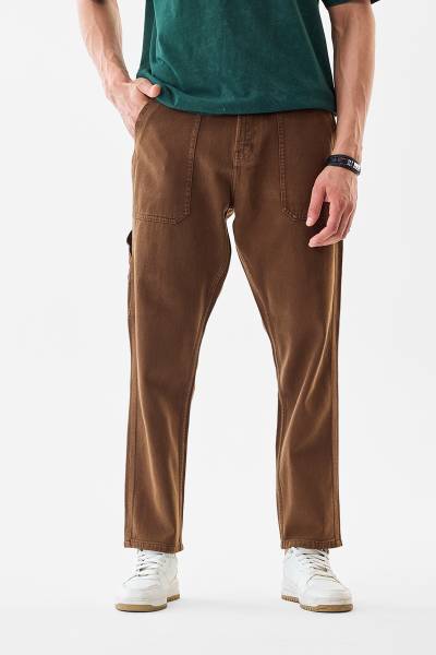 Snitch Relaxed Fit Men Brown Jeans