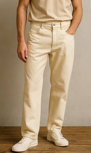 Zaba Denim Straight Fit Men Beige Jeans