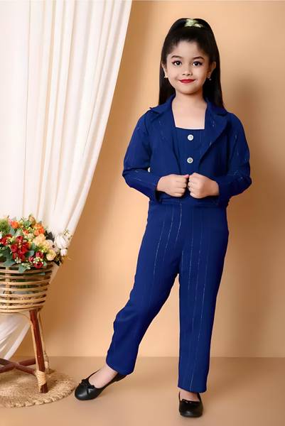 LM FASHION Striped Girls Jumpsuit