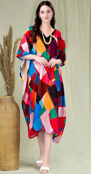 SilkSutra Printed Rayon Women Kaftan