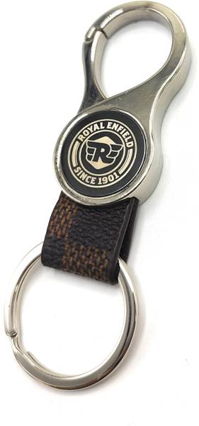 Jdp Novelty Round Shape Leather Metal Keychain for royal enfield Bike Since 1901. Key Chain