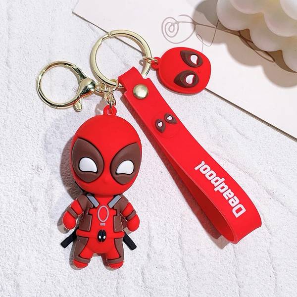 HappierYou Deadpool 3D Silicone Keychain | Marvel Deadpool 3D Rubber Keychain Key Chain