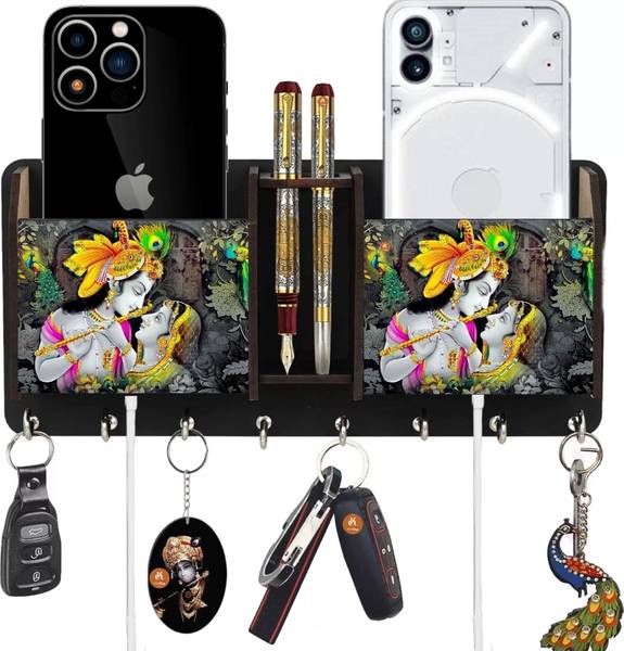 SK PARO Radha Krishna wood key holder for home and Office dcor Wood Key Holder
