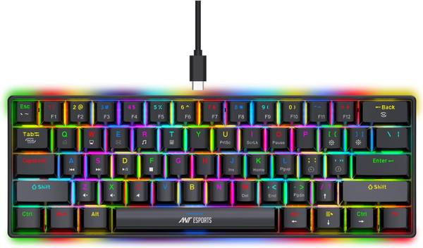 Ant MK1300 V2 Portab Keyboard, Compact 61 Keys Mini Gaming Keyboard for PC/Mac Laptop Keyboard Replacement Key