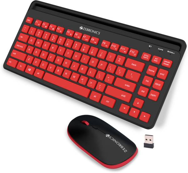ZEBRONICS ZEB-Companion 114 Wireless Keyboard and Mouse Set (RED+BLACK) Wireless Desktop Keyboard