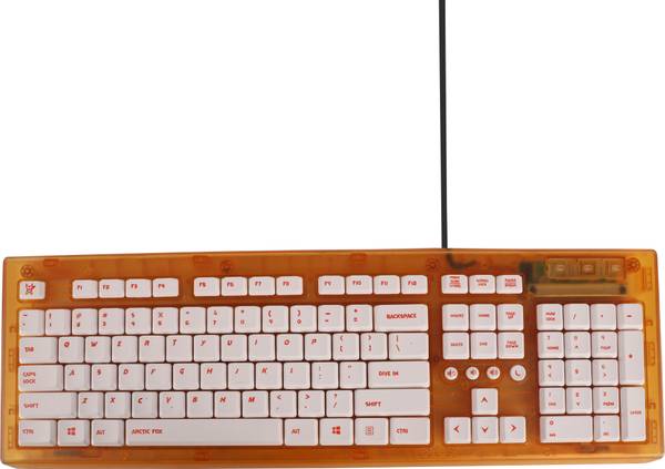 Arctic Fox Crystal Translucent Orange Wired USB Desktop Keyboard
