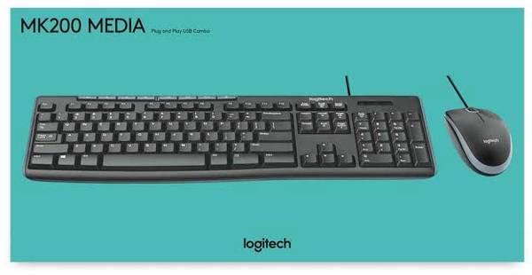 Logitech MK200 Media Wired Keyboard and Mouse Combo Wired USB Standard Desktop Keyboard Compatible with Desktop, Laptop, Mac stand support,multimedia_...